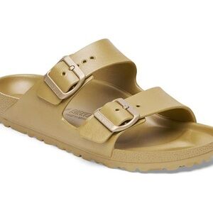 Birkenstock Tan and Gold Sandals with Adjustable Straps